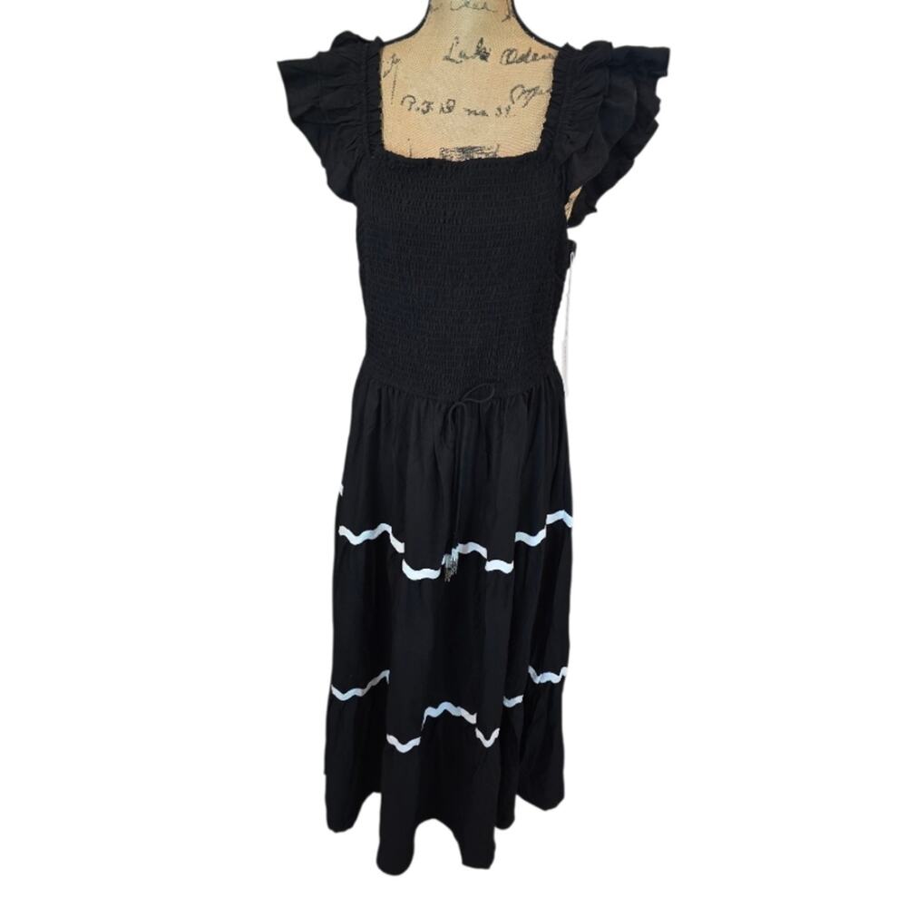 Truly 4 You Elegant Black White Fiesta Ruffle Maxi Dress Plus Size 2X New